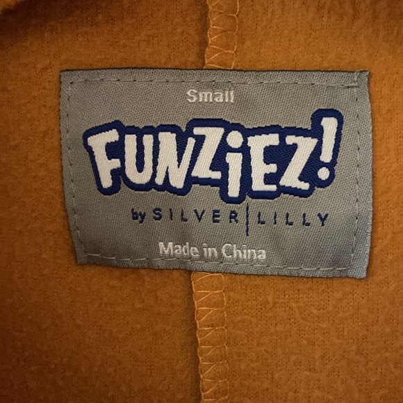 Women Funziez brown white dog one piece hooded costume pajamas size S - Picture 6 of 12